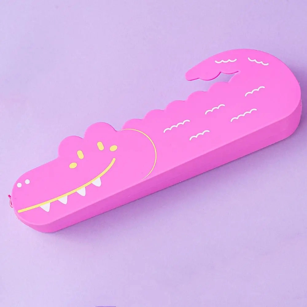 Desktop Organizer Crocodile Shape Pencil Case Silicone Cartoon Stationery Box Portable Waterproof Storage Bag Children