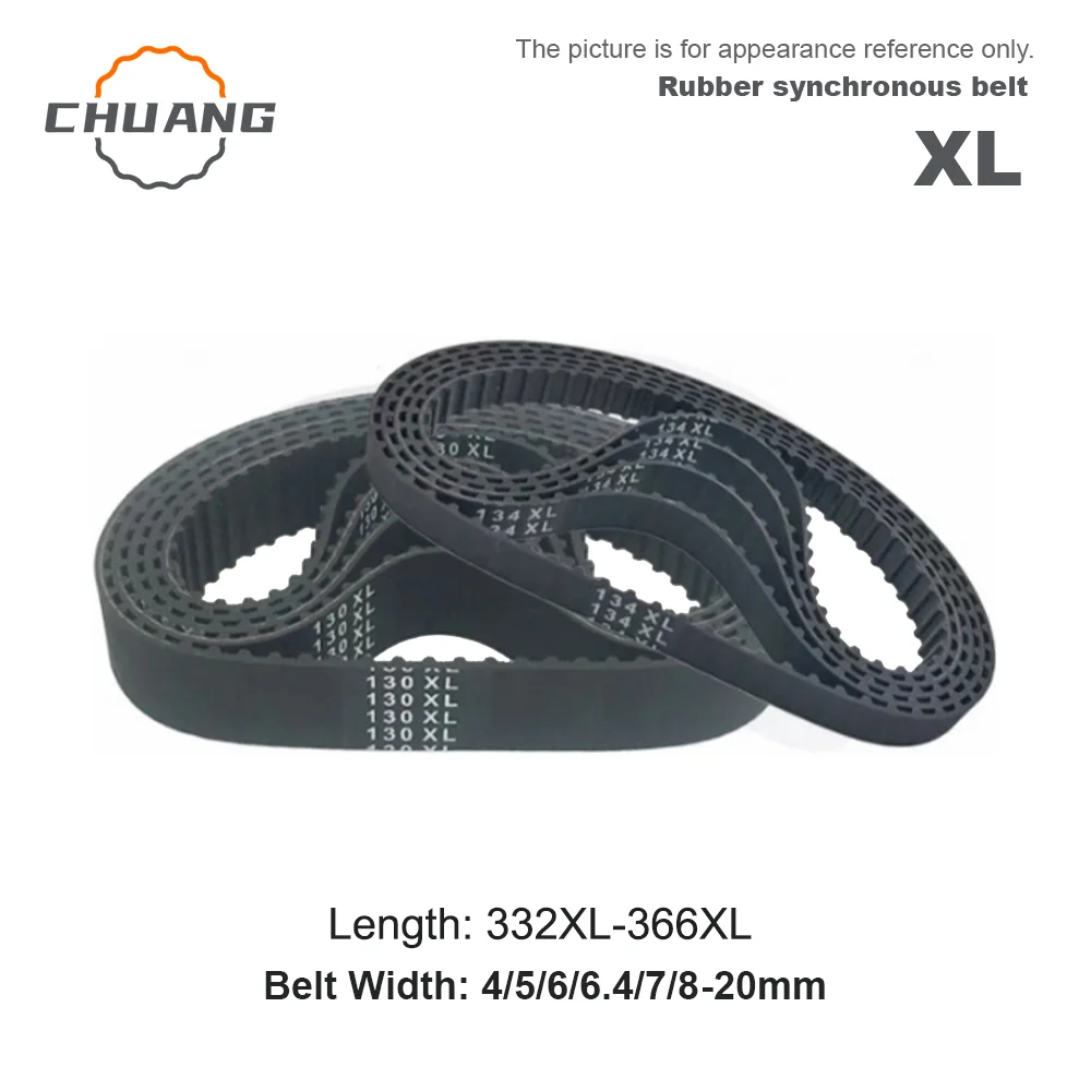

XL Timing Belt Type 332XL to 366XL suitable DIY/CNC/3D Industrial Machinery XL Type Synchronous toothed belt
