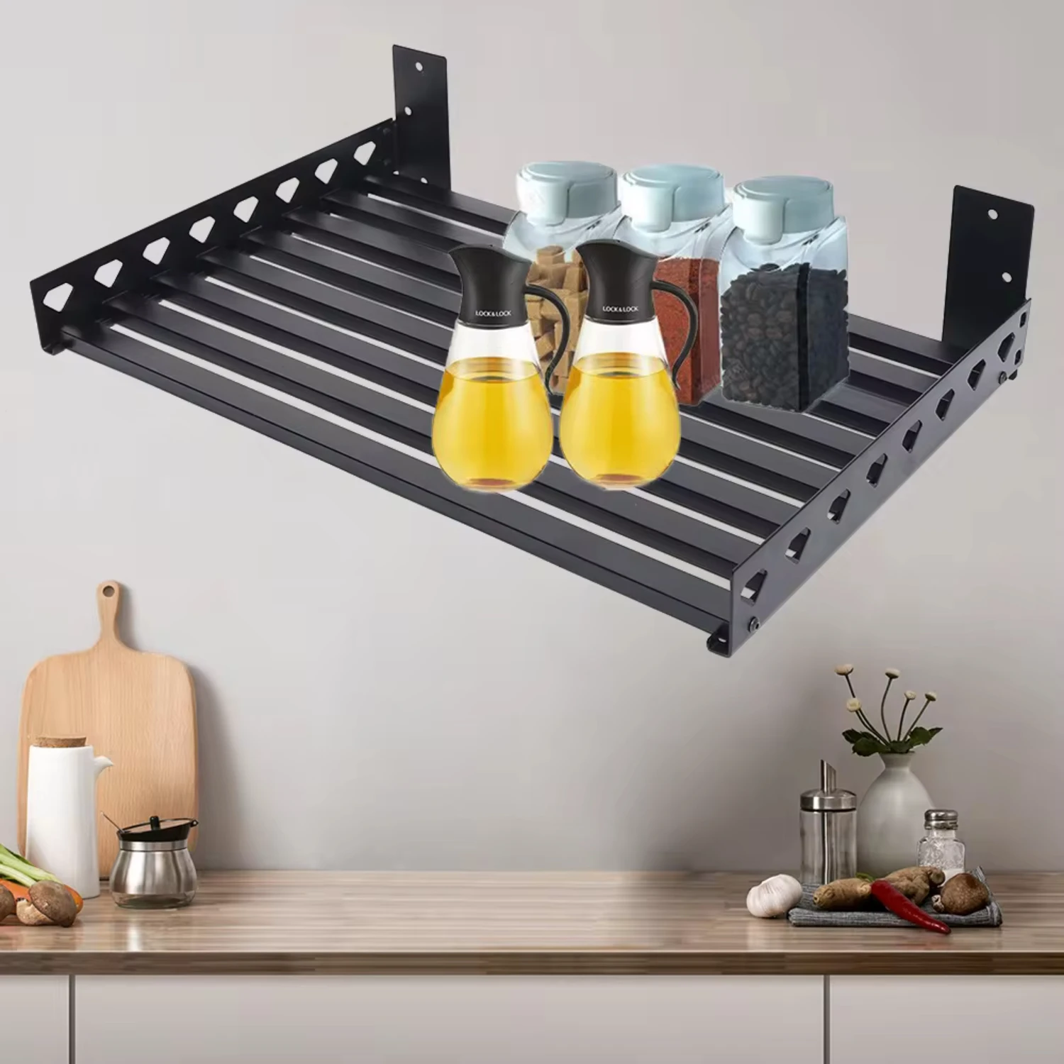 

Microwave Oven Rack Oven Bracket Stainless Steel Wall-Mounted Can Load 30-50kgs Simple Black Portable Organizers Shelf