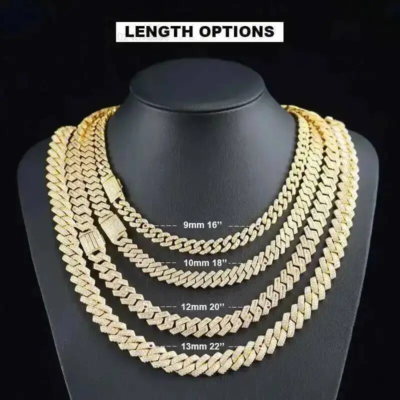 

Customize Necklace Hip Hop Fine Jewelry Pass Tester Vvs Moissanite Iced Out Diamond Silver 925 Cuban Link Chain