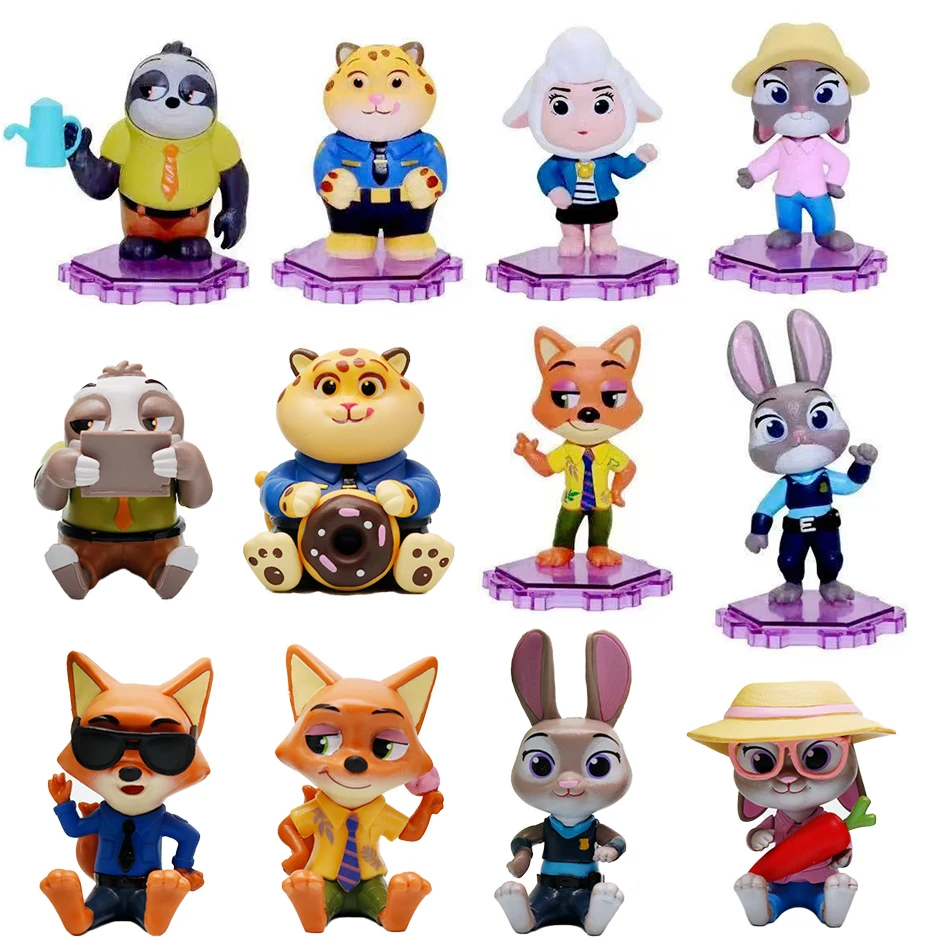 En Stock 6 unids/set de alta calidad Zoo Judy Nick sentado Mayor estatuilla Anime juguete modelo colección juguete niños regalos de cumpleaños juguete para fanáticos