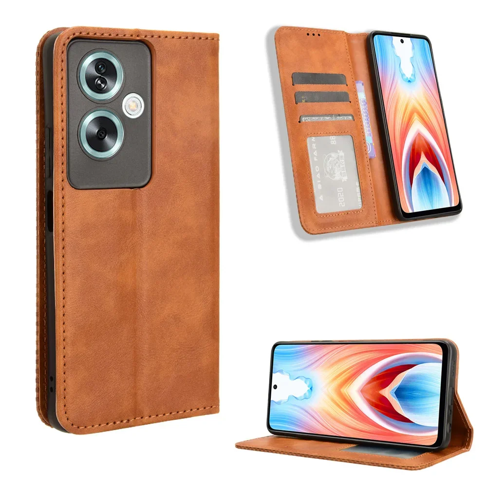 For OnePlus Nord N30 SE Retro Leather Flip Case Wallet Book Holder Flip Magent Auto Closed Cover One Plus Nord N30SE Phone Bags