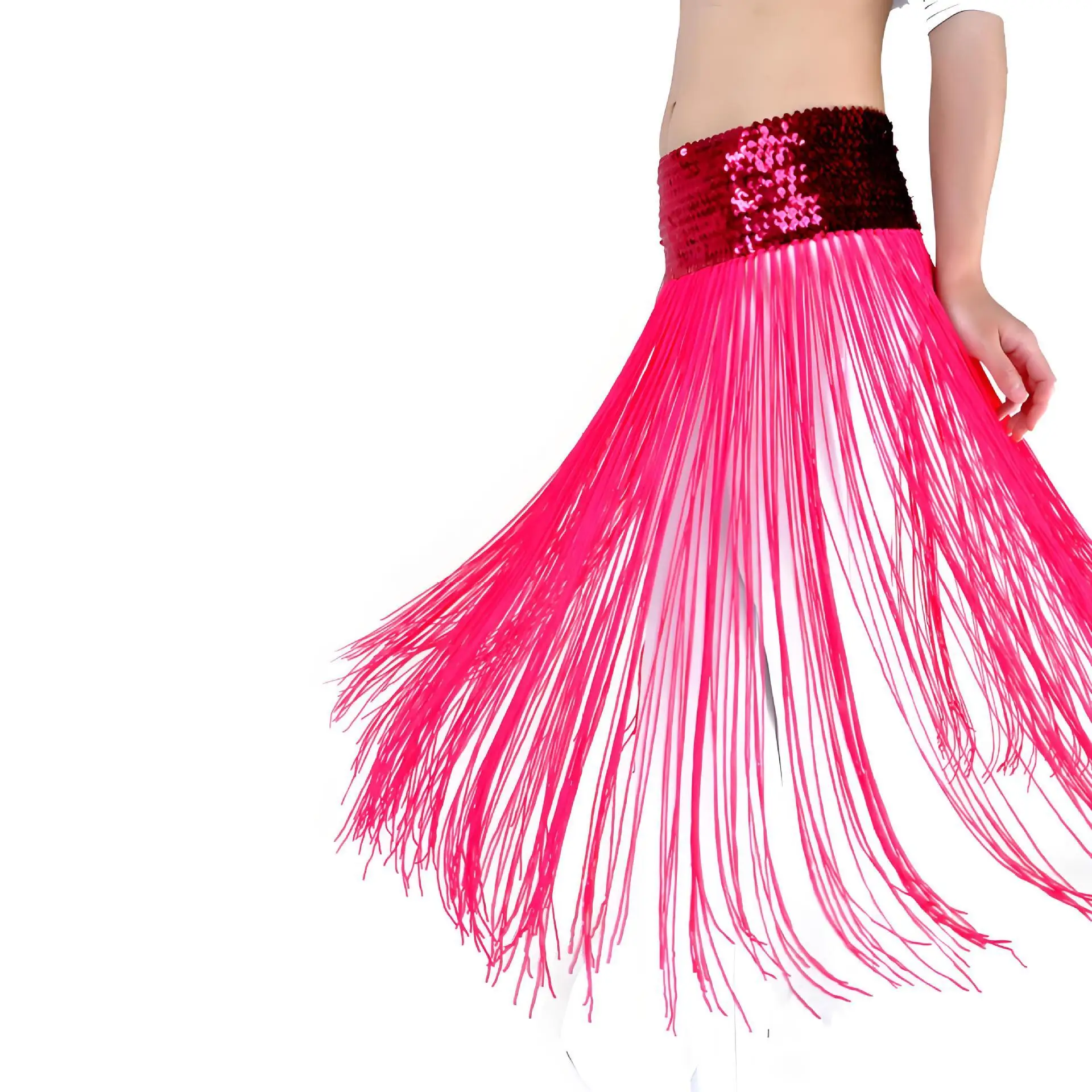 

Elastic Sequin Long Tassel Waist Chain Belly Dance Hip Scarfs Belly Dancing Waist Accessories for Women Stage Performance