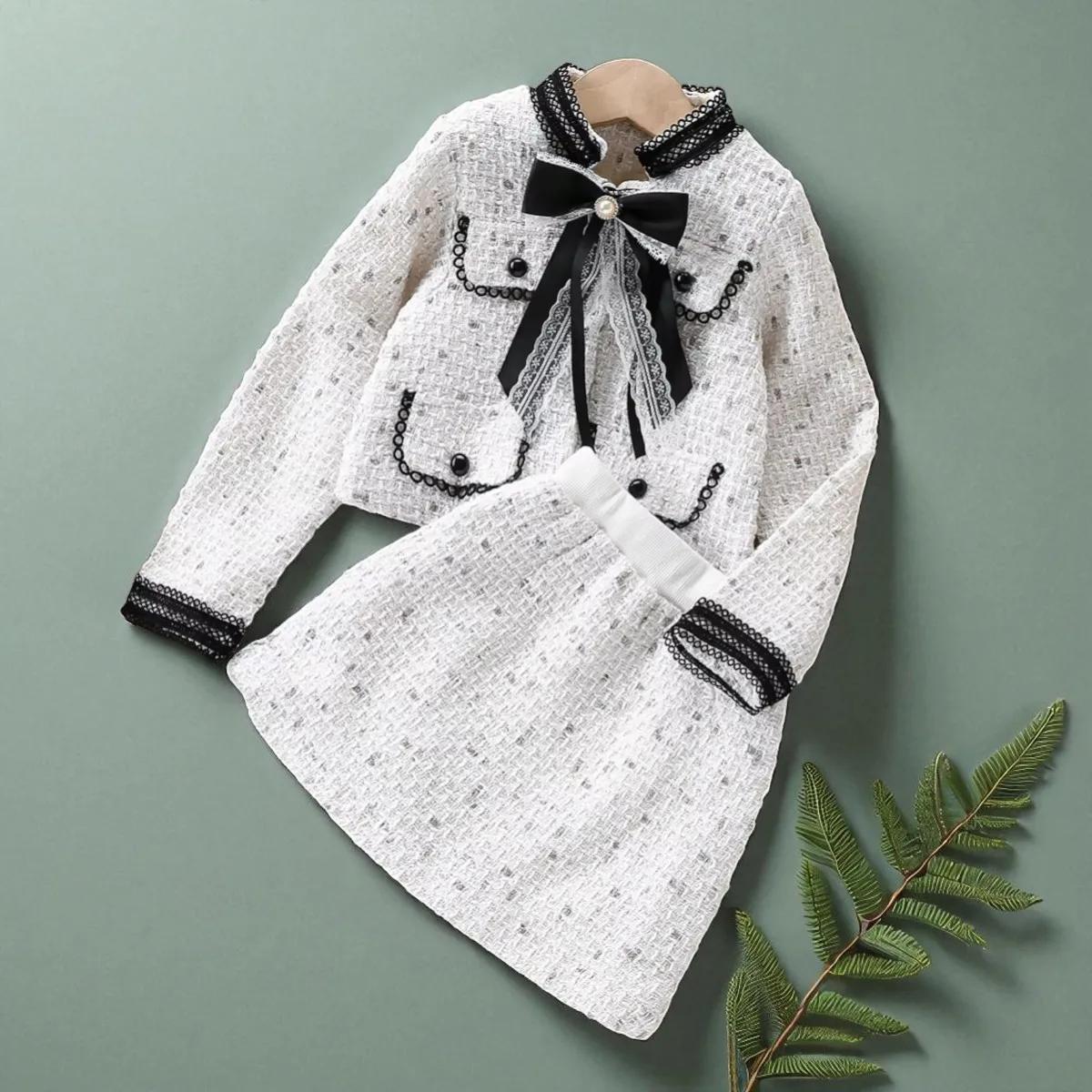 Baby Children Costumes for Girls Suits Spring Kids Sets Clothes Coat & Skirt 2pcs School Unifom Teenagers Outfits 6 8 10 Years