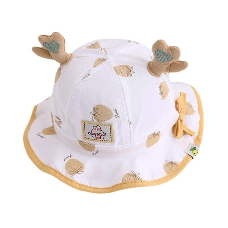 

J15U Дышащая хлопковая детская шляпа от солнца в рыбацком стиле с широкими полями и боковым ремешком