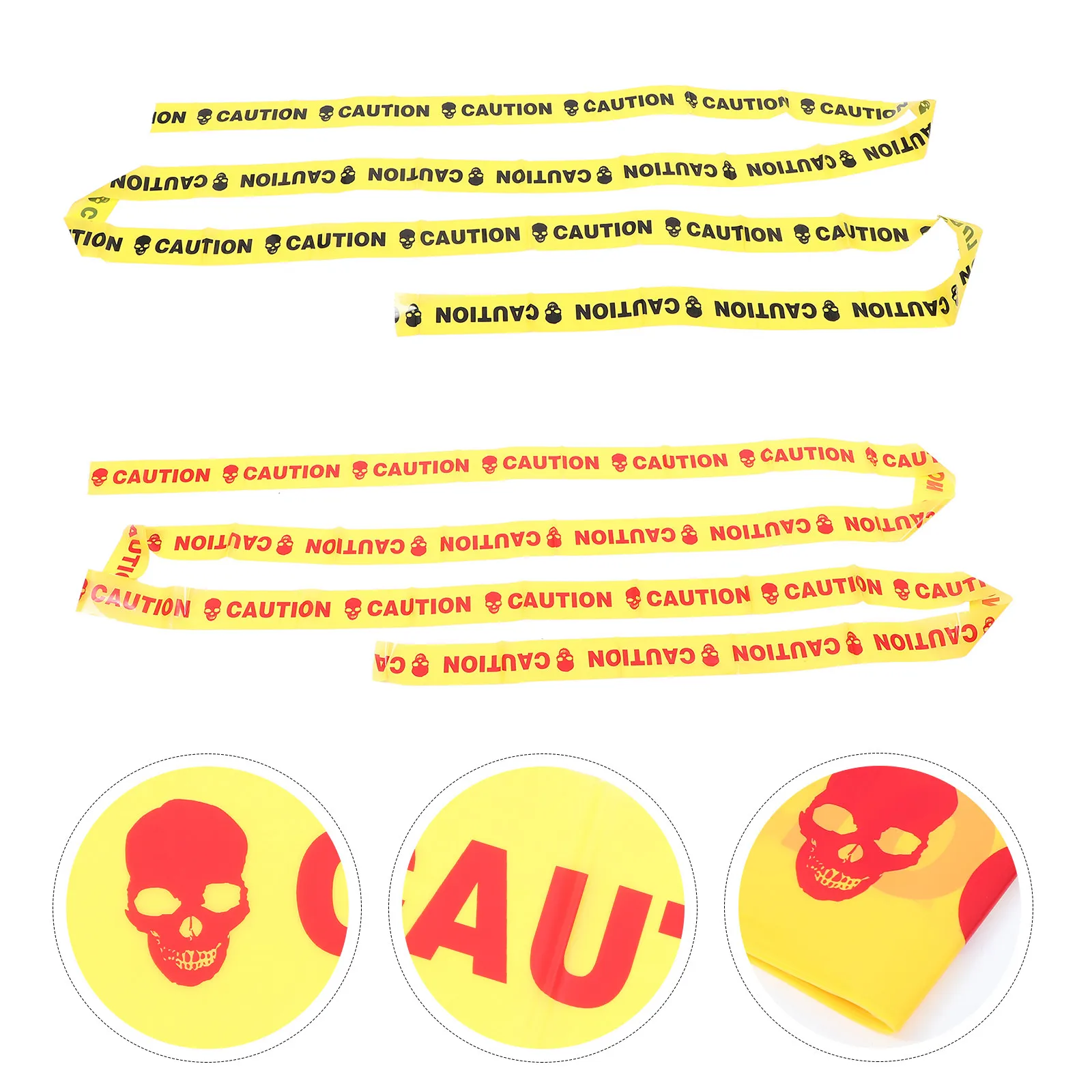 Halloween Skull Warning Tape 2 pcs – Weatherproof Caution Isolation Tape for Party Decor, Construction & Safety