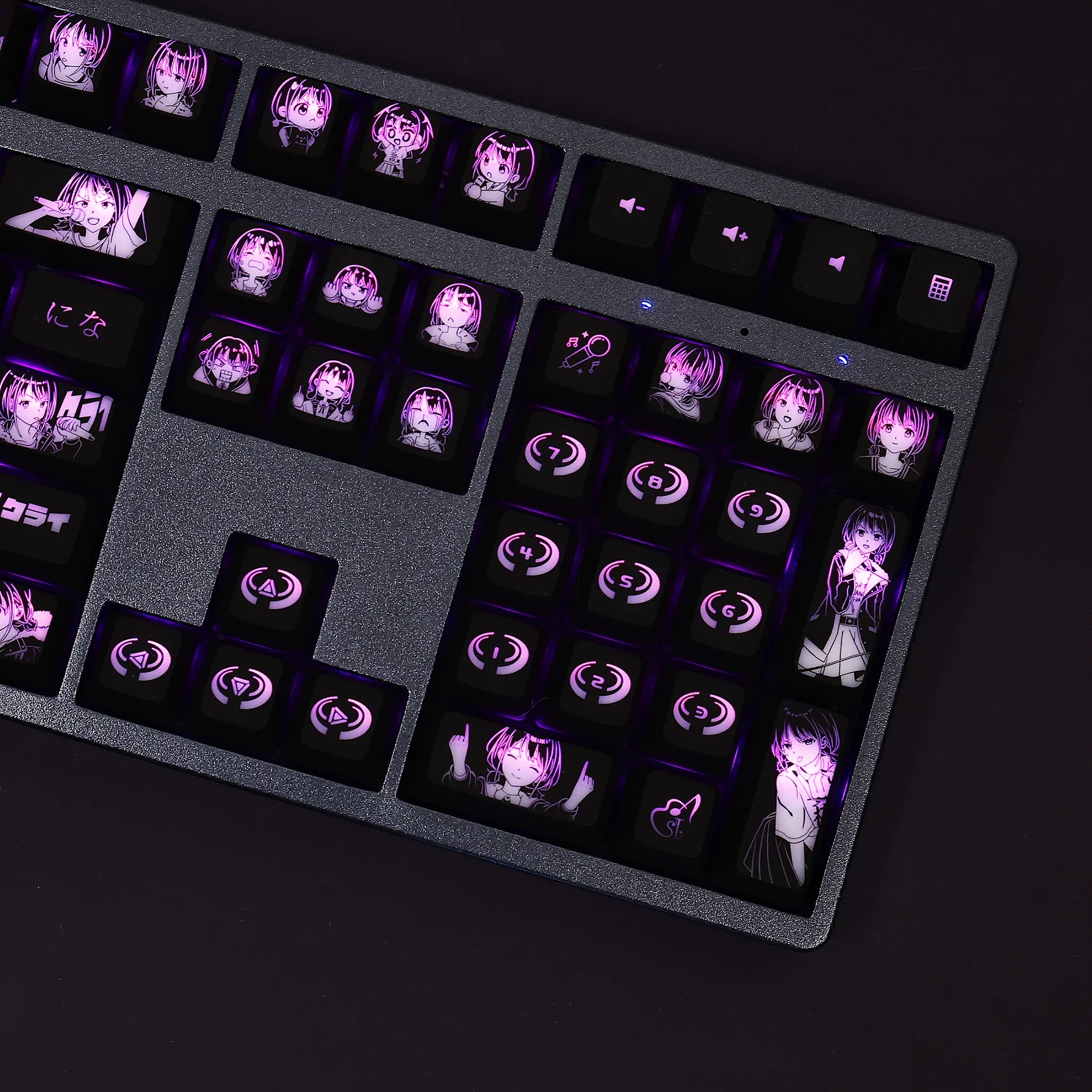 メカニカルキーボード用バックライト付きキーボード,カスタマイズ可能な104キー,アニメ,日曜大工,corsair k70,razer,cherry,isero,girls 'band cry