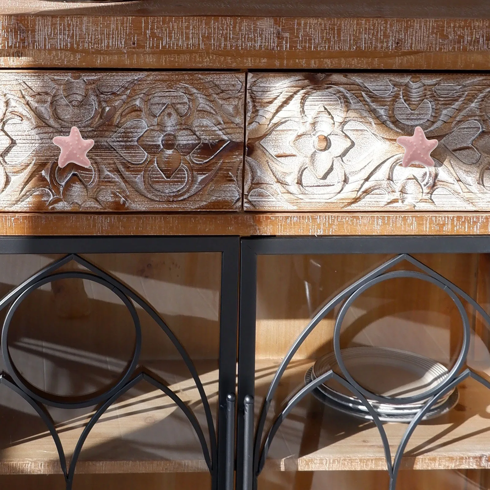 

2Pcs Creative Drawer Knobs Pull Handles for Cabinet Wardrobe Home Hotel Office Creative Cabinet Knob