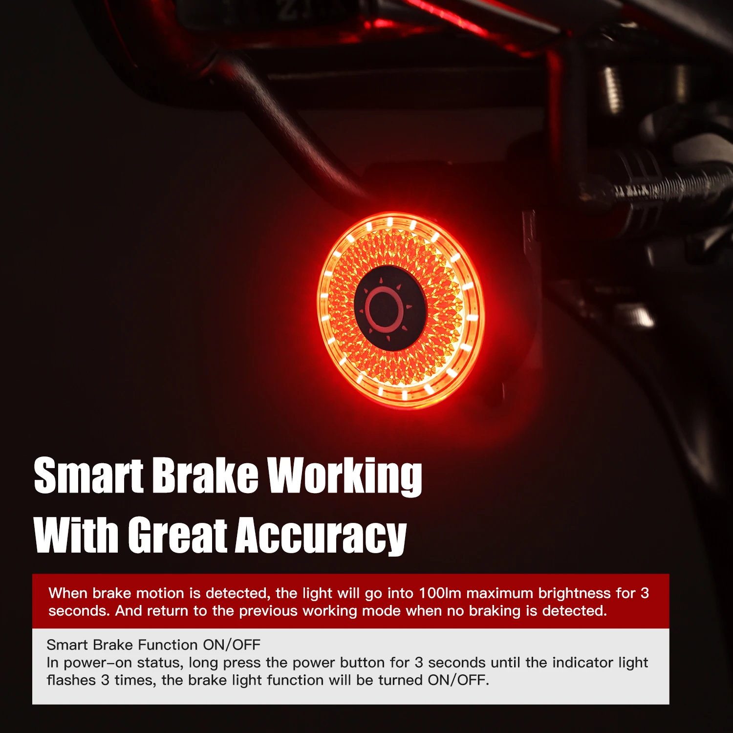 Gaciron Smart Brake Bike Tail light LOOP-100 Bicycle Rear Light Magnetic Mounting For Seat Tube & Saddle Waterproof Bike Lamp