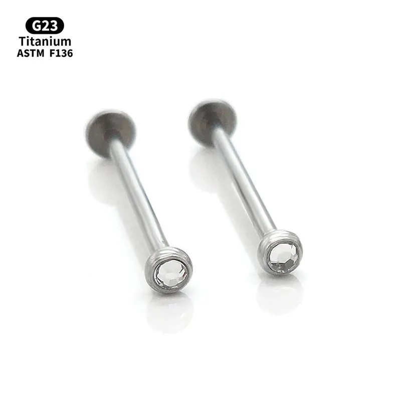 Internally Threaded Titanium Labret for Dimple Piercings