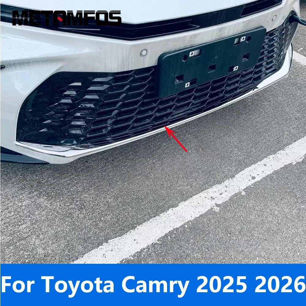 For Toyota Camry 2025 2026 Chrome Front Bumper Lip Trim Spoiler Body Kit Splitter Diffuser Protector Accessories Car Styling