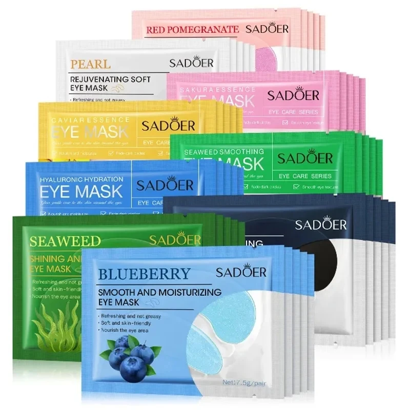 10 Pairs SADOER Crystal Collagen Eye Mask Anti Wrinkle Dark Circles Removal Eyes Bags Moisturizing Eye Patches Skin Care