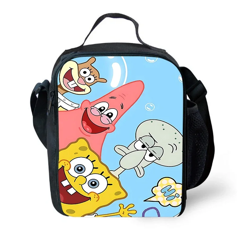 Sponge Boby Cartoon School Backpack for Boys Girls,Lunch Bags for School ,Anime Prints Child Picnic Bags,Kids Cooler Bags for