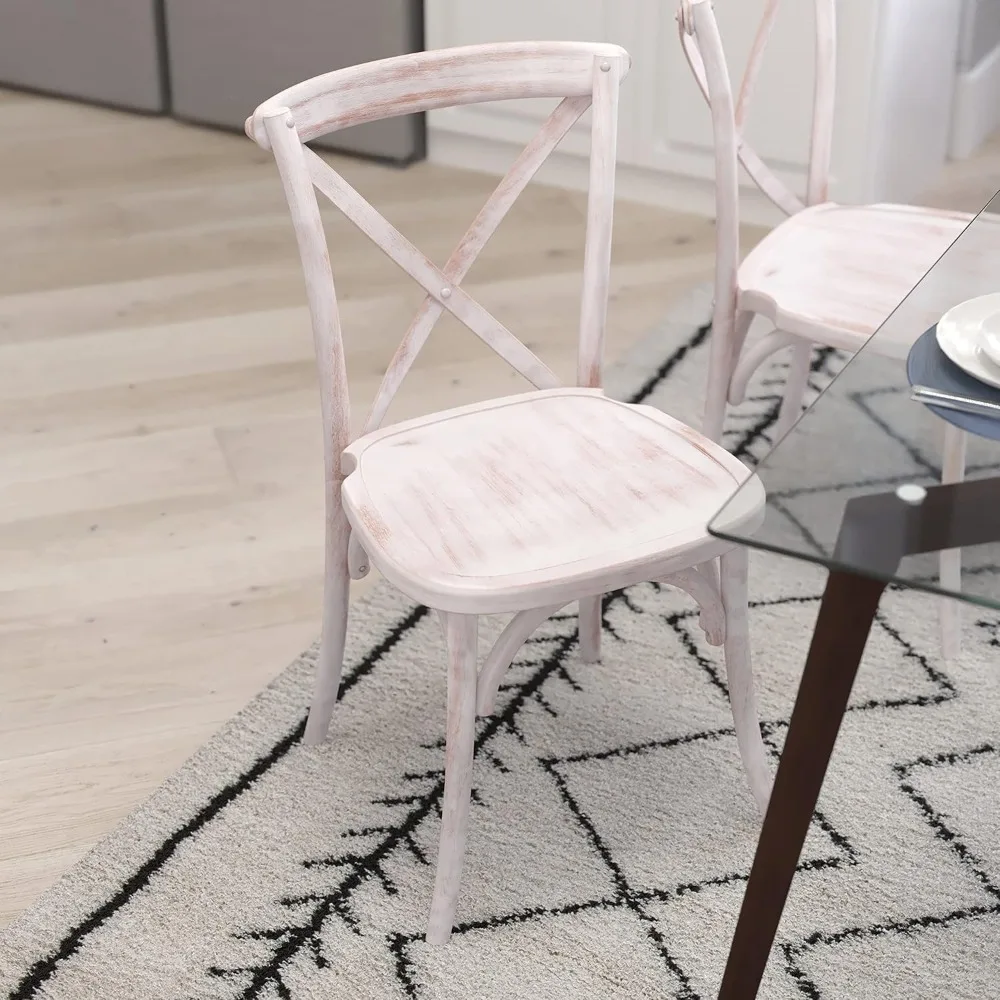 Back Bistro Style Wooden Dining Chair for Kitchens and Dining Rooms, High-Back Wood Stackable Kitchen