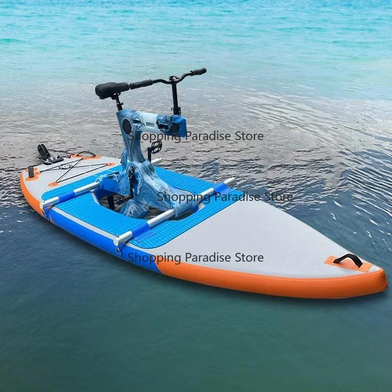 

Надувной водный велосипед-понтон для одного человека, велосипед для водных прогулок, педальный велосипед для водных видов спорта, SUP-доска для одного человека