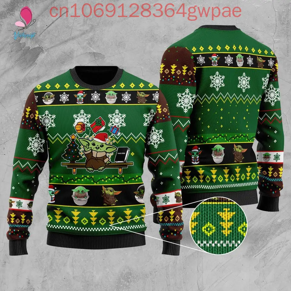 Disney Baby Yoda Ugly Christmas Sweater 3d Printing Men's Women's Casual Cartoon Sweatshirt Christmas Sweater Tops