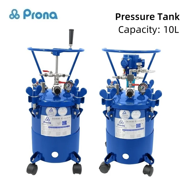 

Prona Pressure Tank RT-10M Capacity 10L RT-10A Spray Gun Sprayer Manual Auto RT-10AS Air Mixing Agitator for Industrial Paint