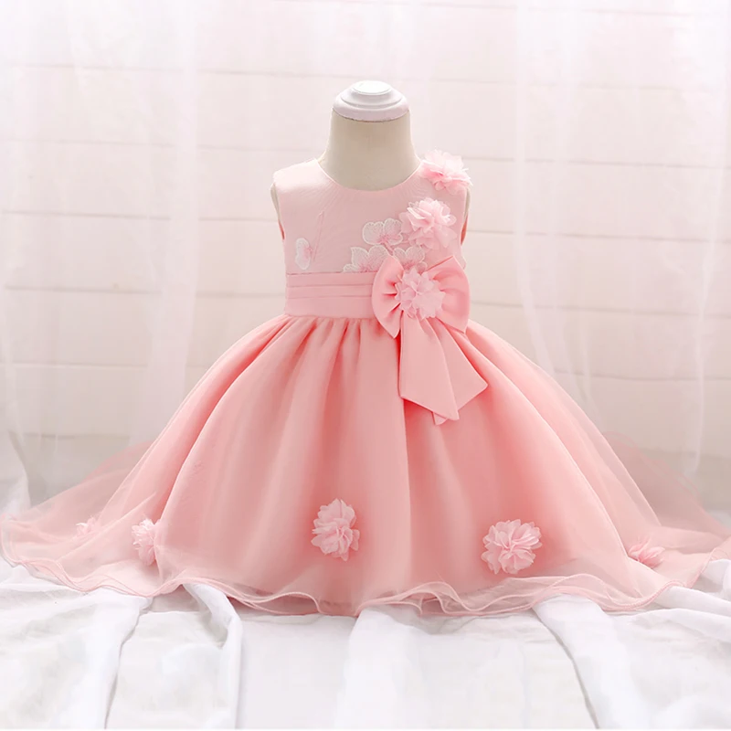 Baby Girl Clothes Christen Dress Newborns Toddler Dress1st Birthday Baptism Flower Princess First Ceremony Party Evening Vestido