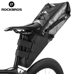 ROCKBROS Bicycle Bag Waterproof Reflective 8 10 14 L Large Capacity Saddle Bag Bike Foldable Tail Bag MTB Road Trunk Cycling Bag