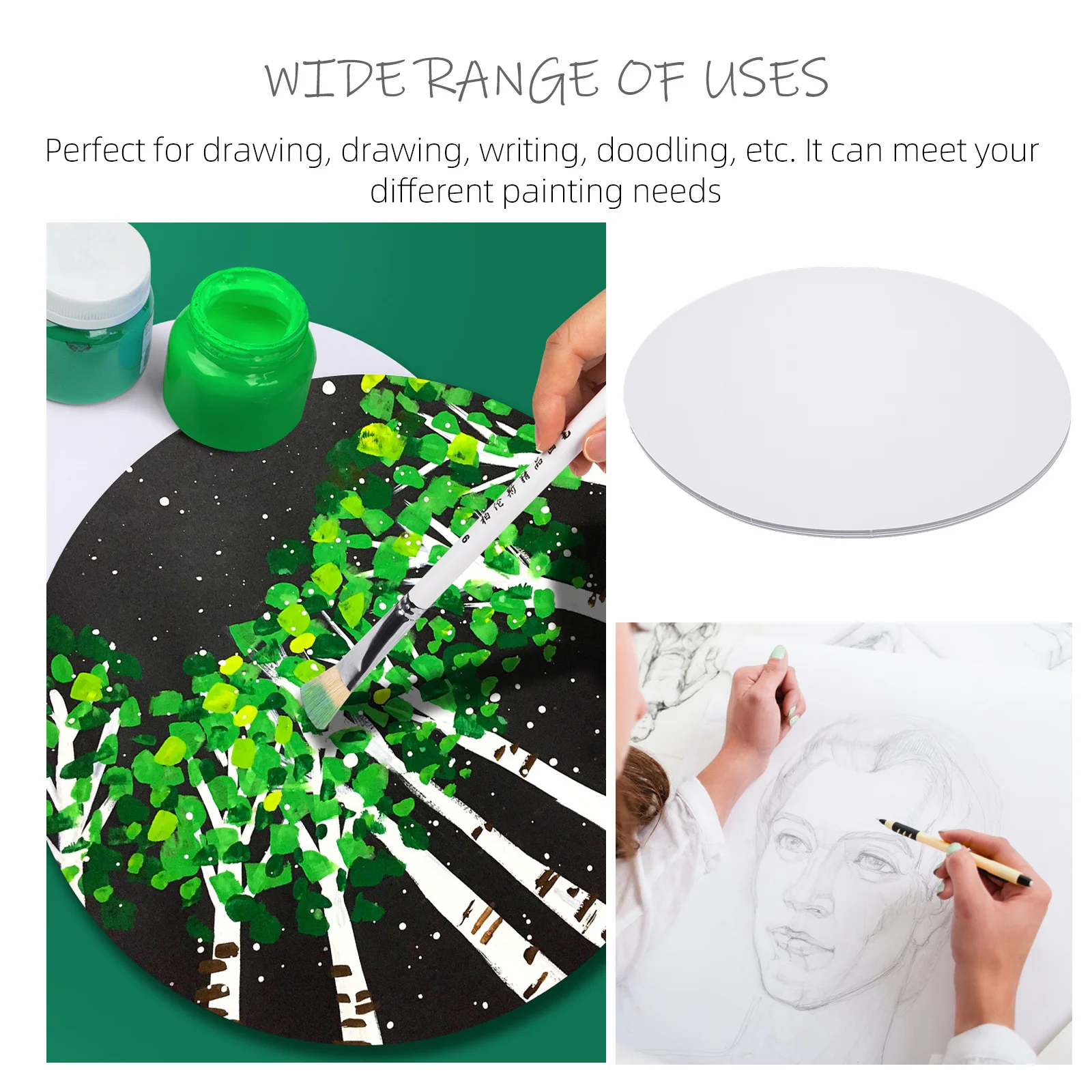 

50Pcs Painting Cardboard Round DIY Drawing Paper Cards Sketch Paper for Mandala Art Graffiti Crafts Round Painting Cardboard