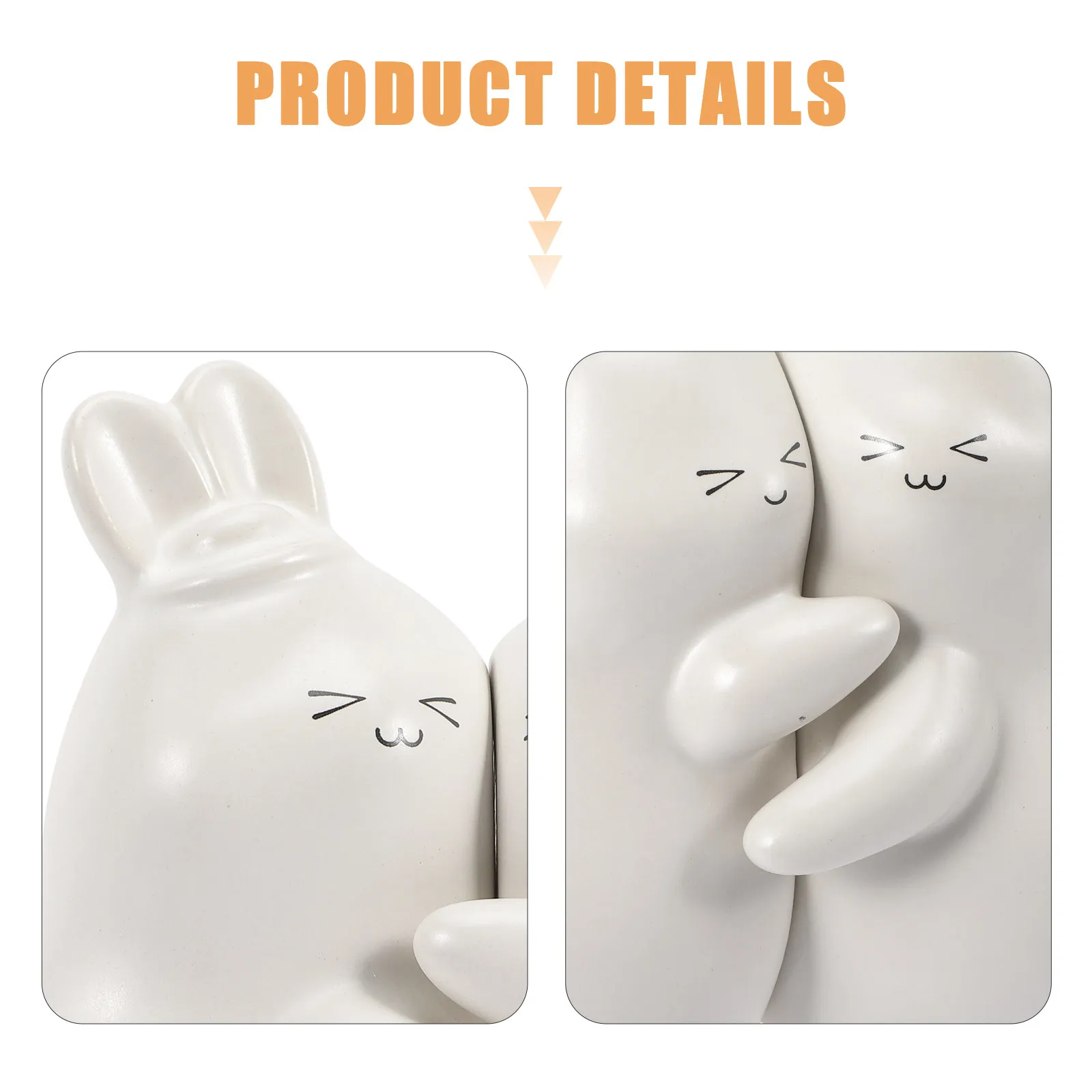 

1 Pair Ceramic Rabbit Bookends Cute Bunny Decoration Desktop Shelf Decorative Book Ends Book Ends Rabbit Bookends