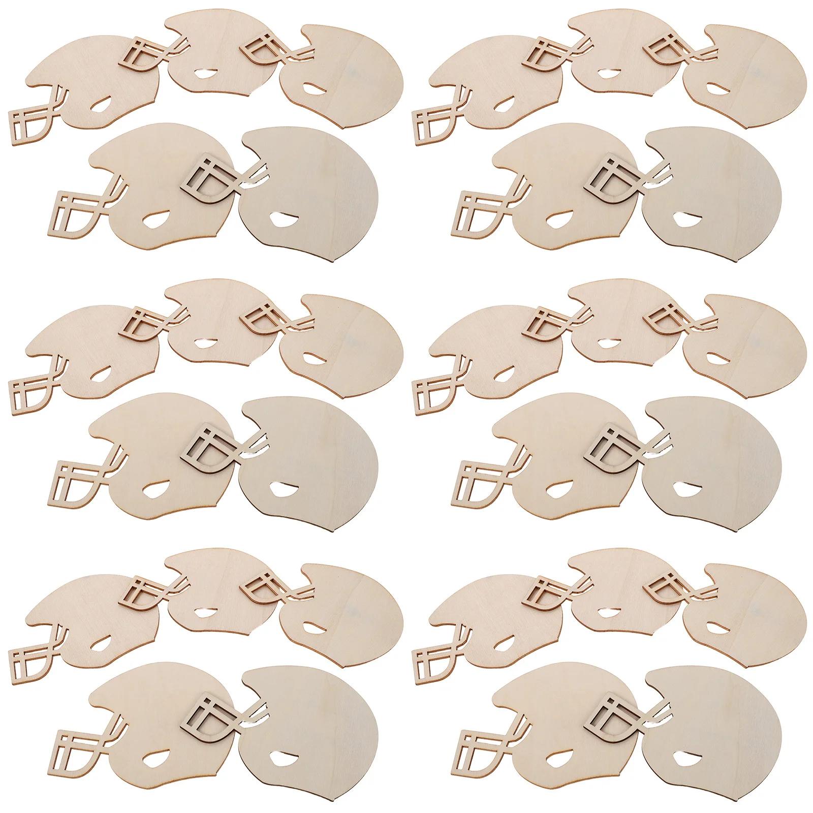 

50Pcs Unfinished Wood Football Cutouts Smooth Blank Pieces DIY Paint Football Themed Party Decorations Wood Craft