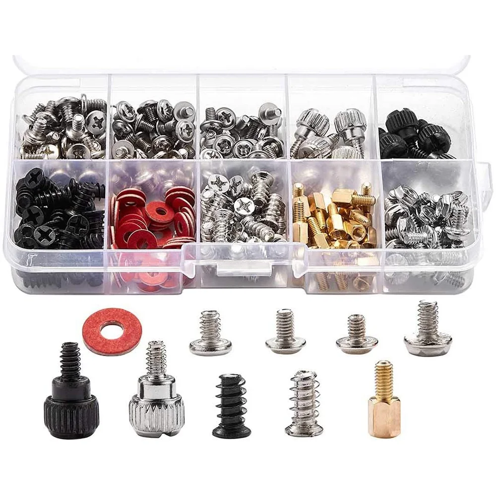 280PCS Computer Screw Standoffs Set Kit M3 M3.5 M5 Screw for Hard Drive Computer Case Motherboard Fan Power Image