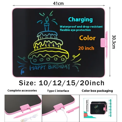 LCD 드로잉 보드, 매직 디지트 쓰기 태블릿, 학습 및 교육 페인팅 칠판 장난감, 어린이 선물, 10 인치, 12 인치, 15 인치, 20 인치