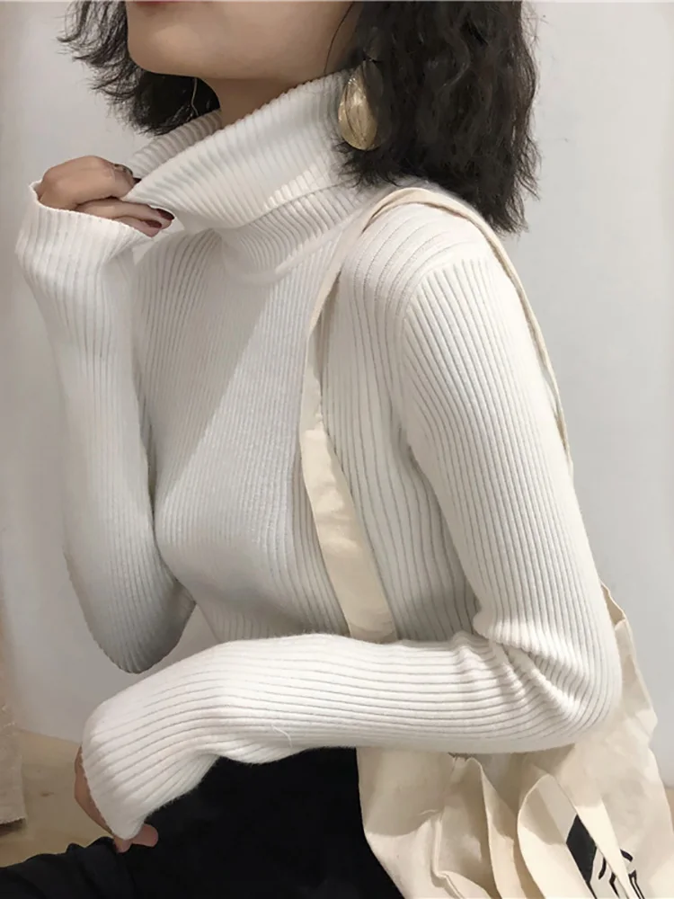 Damen Rollkragenpullover 2026 Herbst Winter Oberteile Koreanischer Slim-Fit Damen Pullover Strickpullover Pull Femme Hiver Truien