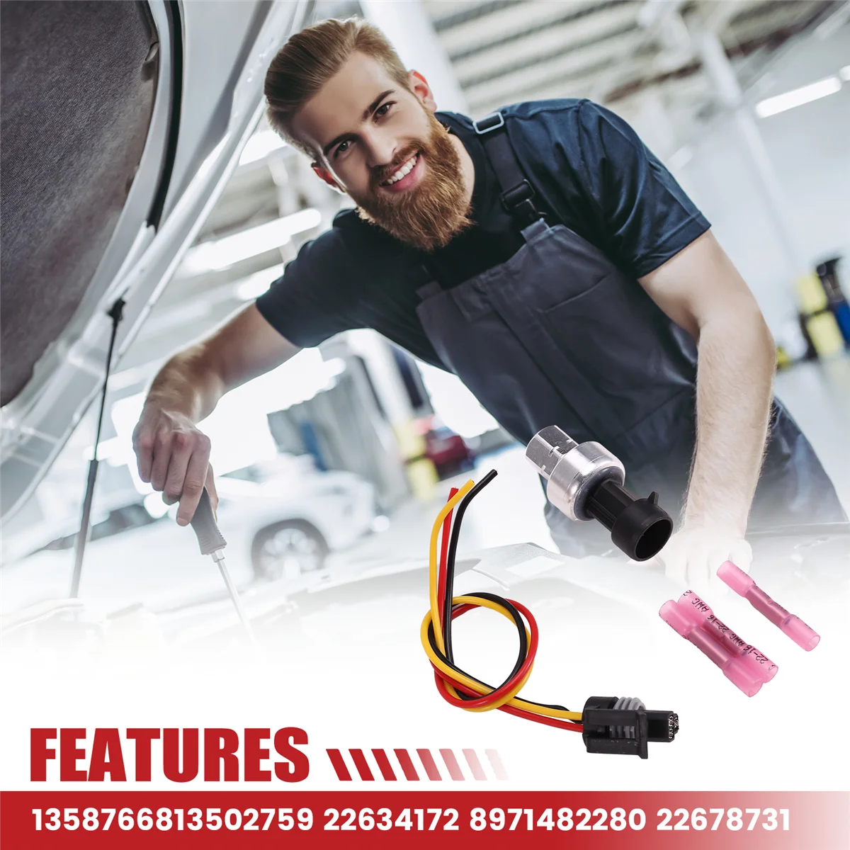 

A/C Refrigerant Pressure Switch Sensor & Connector 13587668 New Arrivals let Hummer