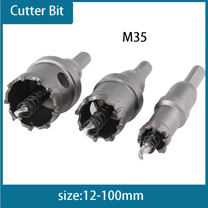 

M35 Carbide Cobalt Steel Alloy Hole Saw Cutter Bit set Stainless Steel Plate Iron Metal Cutting Kit 12m'm-100mm Drill Bit