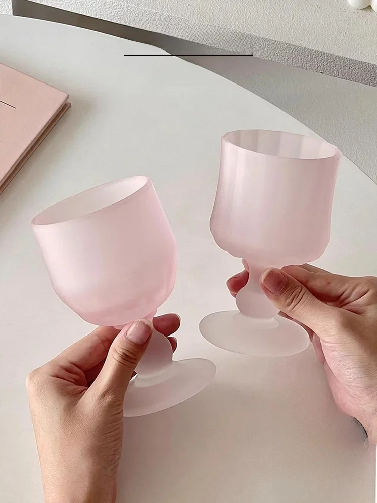 Vietri Mare Frosted Bead Wine Glasses High Aesthetic Value Red Wine Glasses Crystal Glass Wine Cup Single Piece Diningware