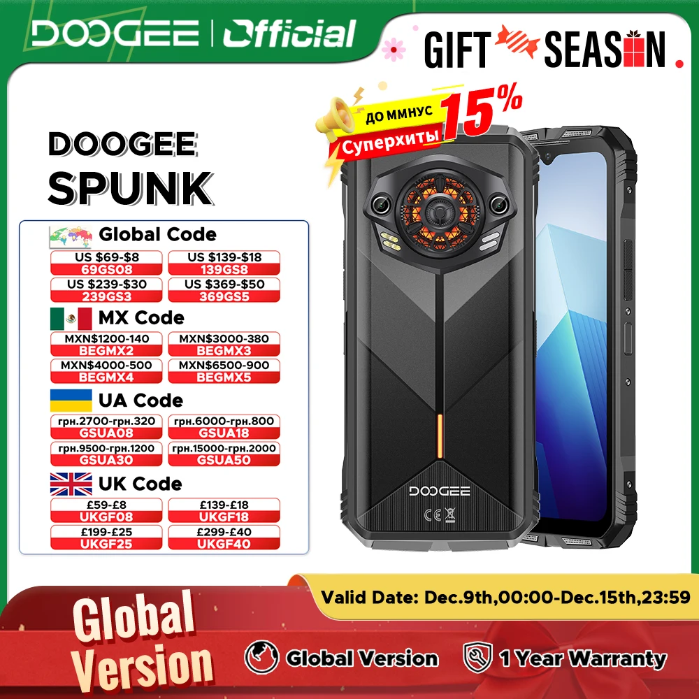 Global Version DOOGEE S Punk Rugged Phone 6GB+256GB 6.58