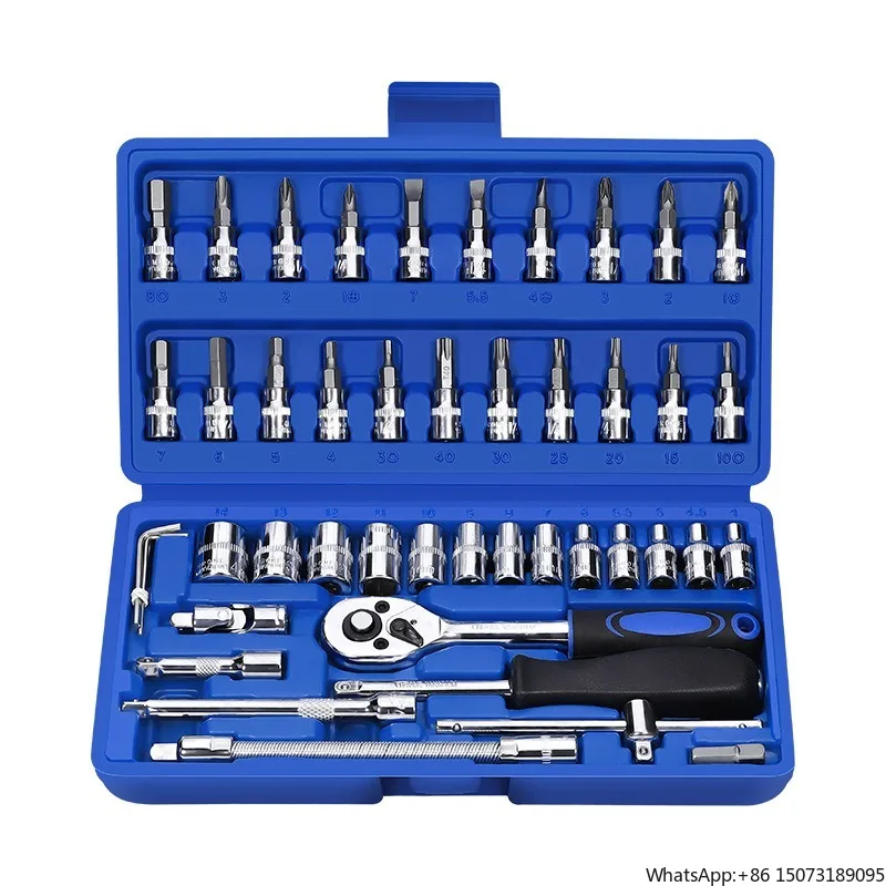 Car Mechanics Auto Repair Tool Kit Spanner Tools Set Box Socket Wrench OEM Customizable Hand Tools Socket Sets