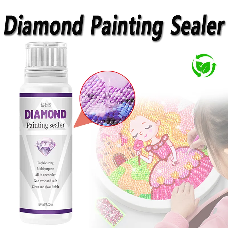 120ML Diamond Painting Sealer PVA Glue Permanent Hold Shine Effect Puzzle Art Sealant DIY Craft 5D Diamond Painting Glue