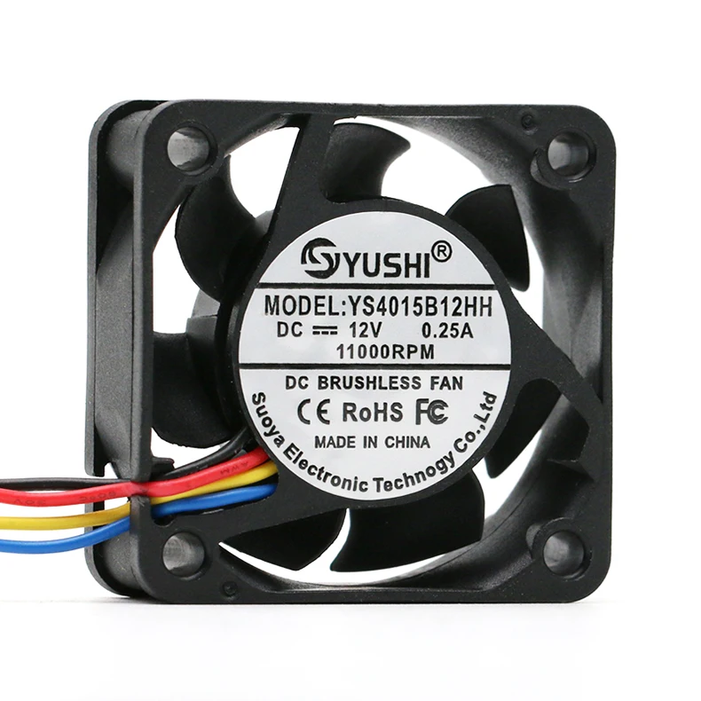 Ventola inverter per server con interruttore di controllo della temperatura a quattro fili, volume d'aria elevato, 4 cm, doppia sfera, 12 V, 40x40x15 mm