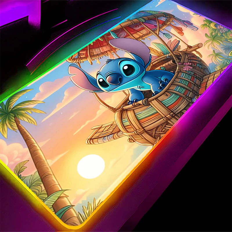 لوحة ماوس RGB سنوبي بإضاءة خلفية للألعاب حافة قفل ملحقات كبيرة سرعة الكمبيوتر لوحة مفاتيح ألعاب صغيرة LED حصيرة مكتبية لوحة ماوس #2