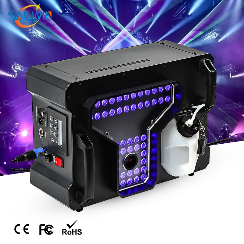 SAILWIN 48X3W LED RGB VERTICAL FOG MACHINE Spray Machine Wedding Performance Bar Props Factory Direct Wireless DMX Control