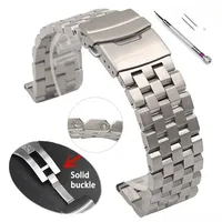 Full Solid Stainless Steel Strap 18mm 20mm 22mm 24mm 26 High Quality Watch Band Flat Interface Wristband with Tool  Accessories