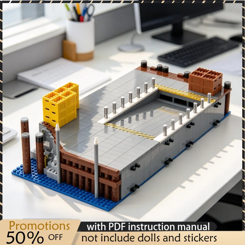 1251PCS MOC Seafood Factory Truck Ramp Dock Diorama Model Building Blocks DIY Assembly Gifts for Adults Collection Desktop Gift