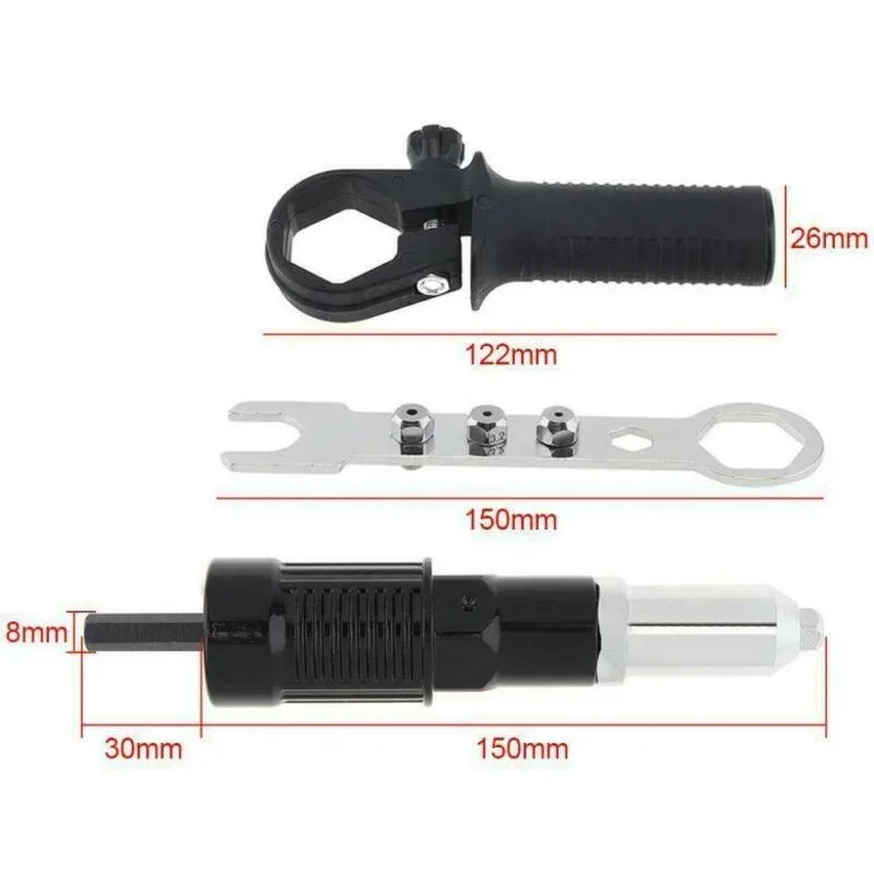 Imagem -06 - Elétrica sem Fio Rebitação Broca Nut Gun Machine Core Pull Acessórios Rebitador Inserir Ferramentas Portáteis Rebitando Broca Profissional