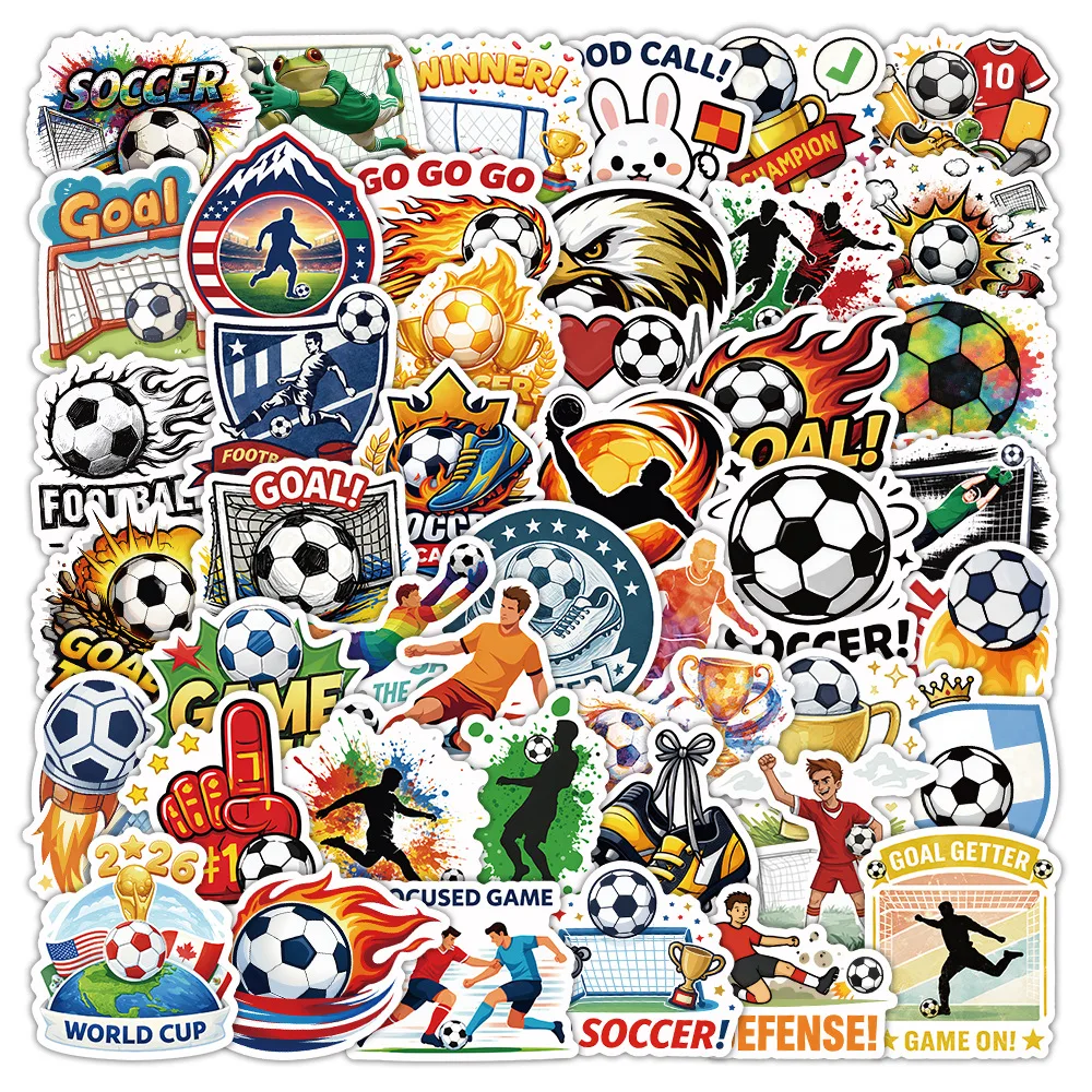 50pcs Football Phone Stickers Decoration Phone Cases Water Bottles Waterproof Guitar Skateboard Stickers Cell Phone Accessories