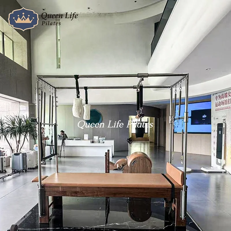 Table Solid Walnut Wood Full Trapeze Reformer Pilates Equipment Machine with All Accessories