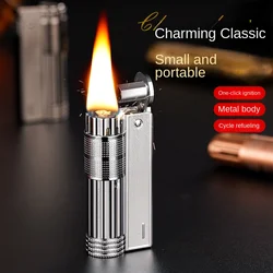 Kerosene Gasoline Lighter Metal Grinding Wheel Flint Unusual Cigarette Windproof Lighter Smoking Accessories Gadgets for Men