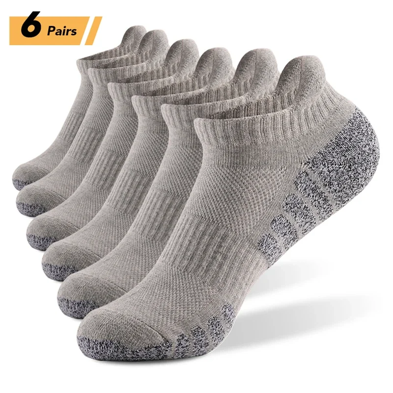 6/12Pairs Sport Ankle Socks Athletic Low-cut Sock Thick Knit Sock Outdoor Fitness Breathable Quick Dry Wear-resistant Warm Socks