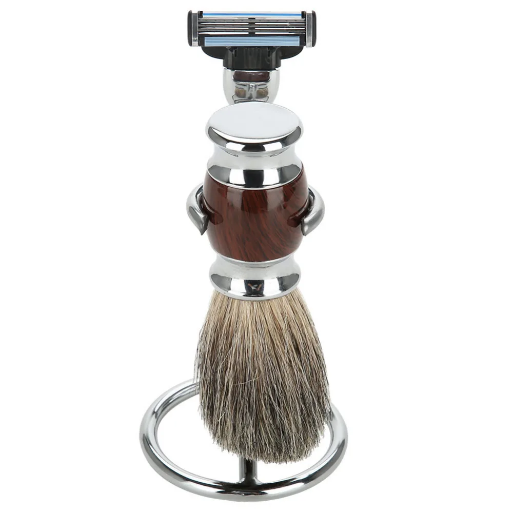New Shaving Tools Set for Men Razor & Brush Stand Shaver Stainless Steel Holder Stand Kit Razor Stand Holders Beard Clean Shaver