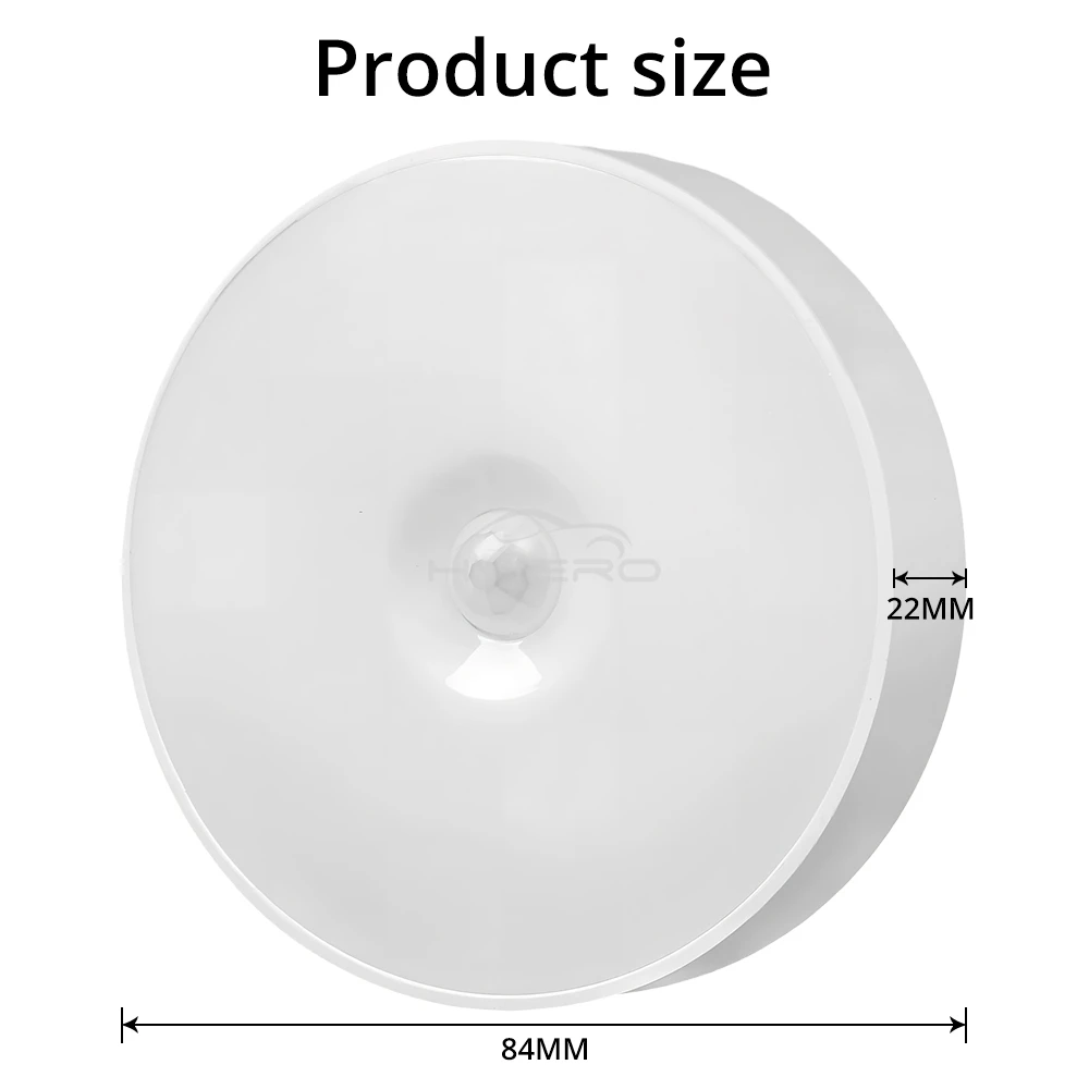 Wireless 8LED Night Light Motion Sensor Bedroom Detector Wall Lamps Decoration Round For Room Staircase Closet Bedside Wardrobe