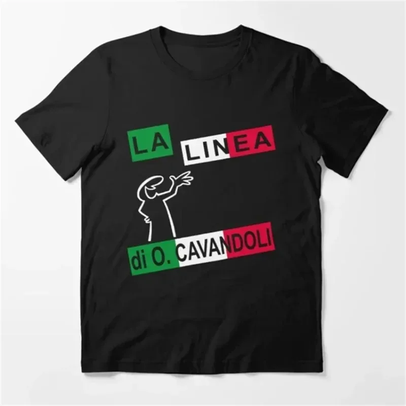 La Linea The Line Osvaldo Cavandoli TV T Shirt men Happy Fashion Women\'s tshirts Streetwear Tee Round Neck Casual Tops Camisetas