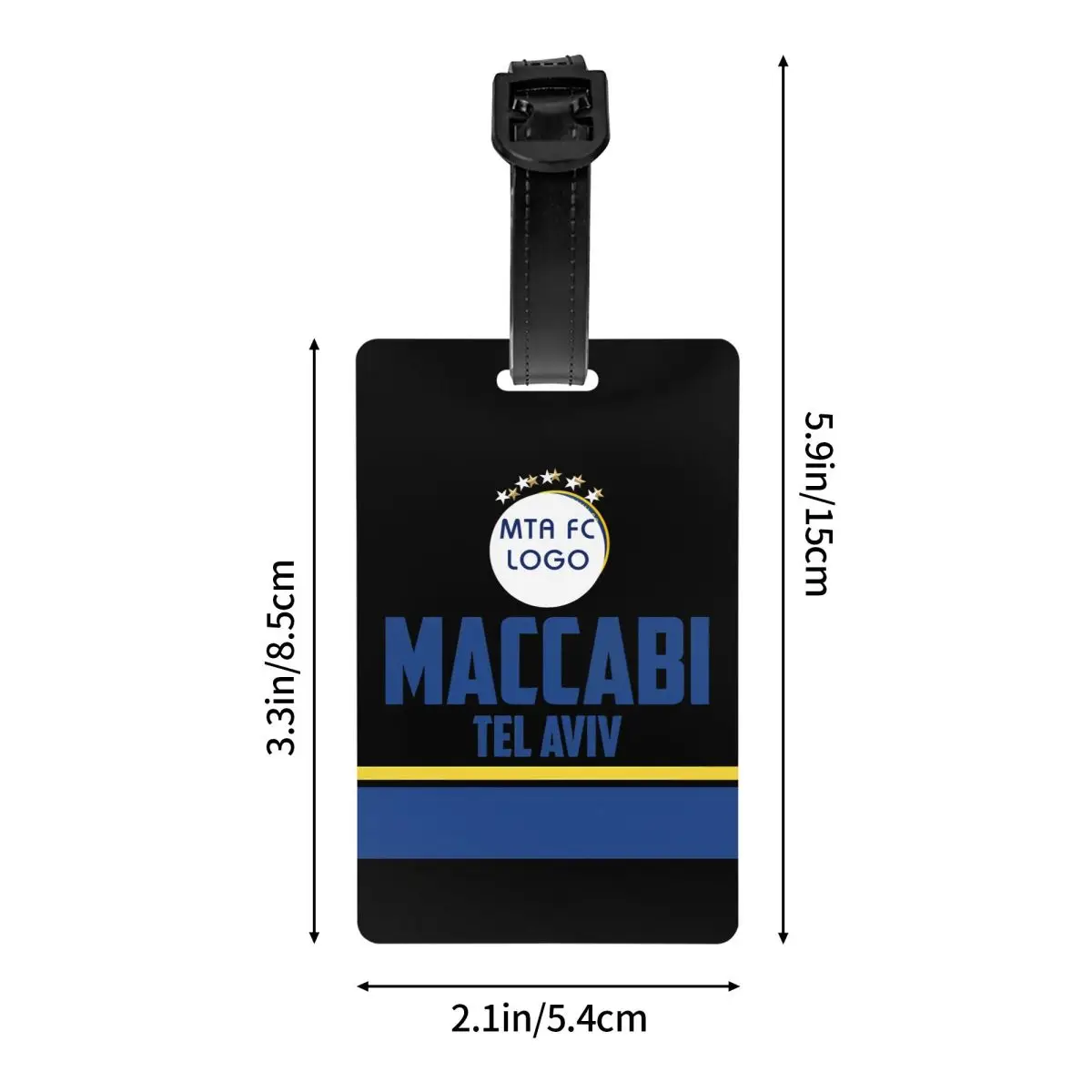 Maccabi Tel Aviv Luggage Tag Suitcase ID Address Holder Baggage Boarding Tag Portable Label Bag