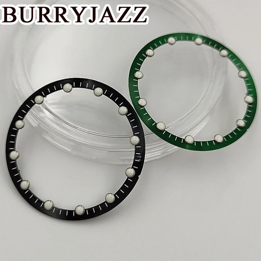 BURRYJAZZ 28.5mm*24.5mm Watch Dial Circle Plate For NH70 NH72 Skeleton Movement Hollow Dial RIng C3 Luminous Watch Accessories